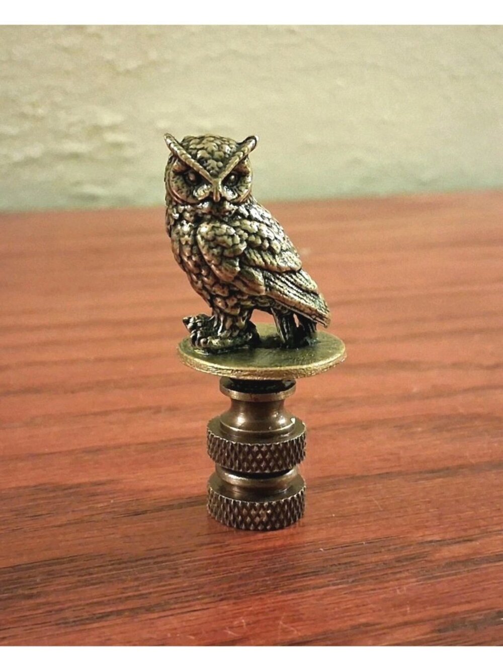 Owl Bird Lamp Finial Shade Topper Retro Detailed Brass Farmhouse